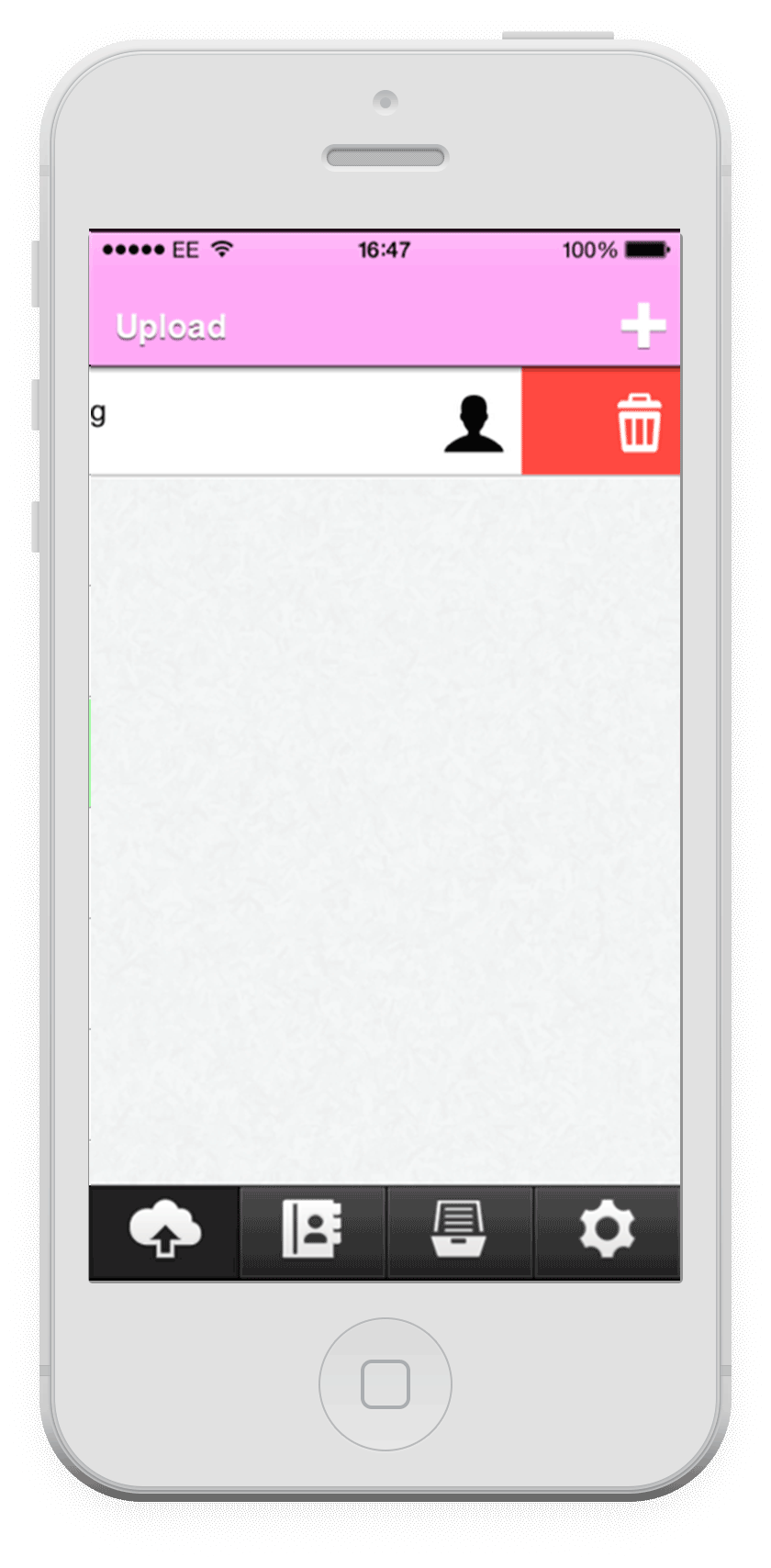 Swipe to the left to remove a file from the queue